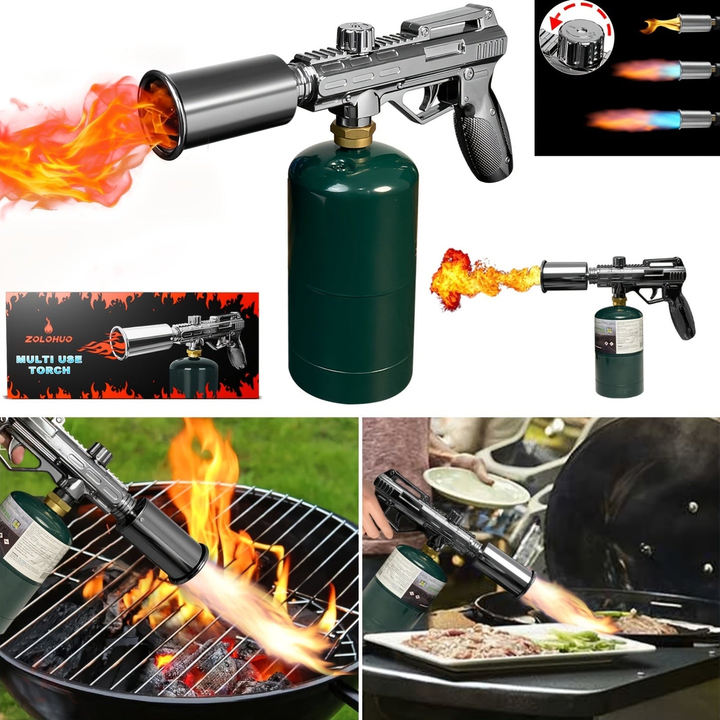 Blow Torch 700, 000 BTU Propane Kitchen Cooking Torch with Safety Lock, Culinary Food Torch for Steak