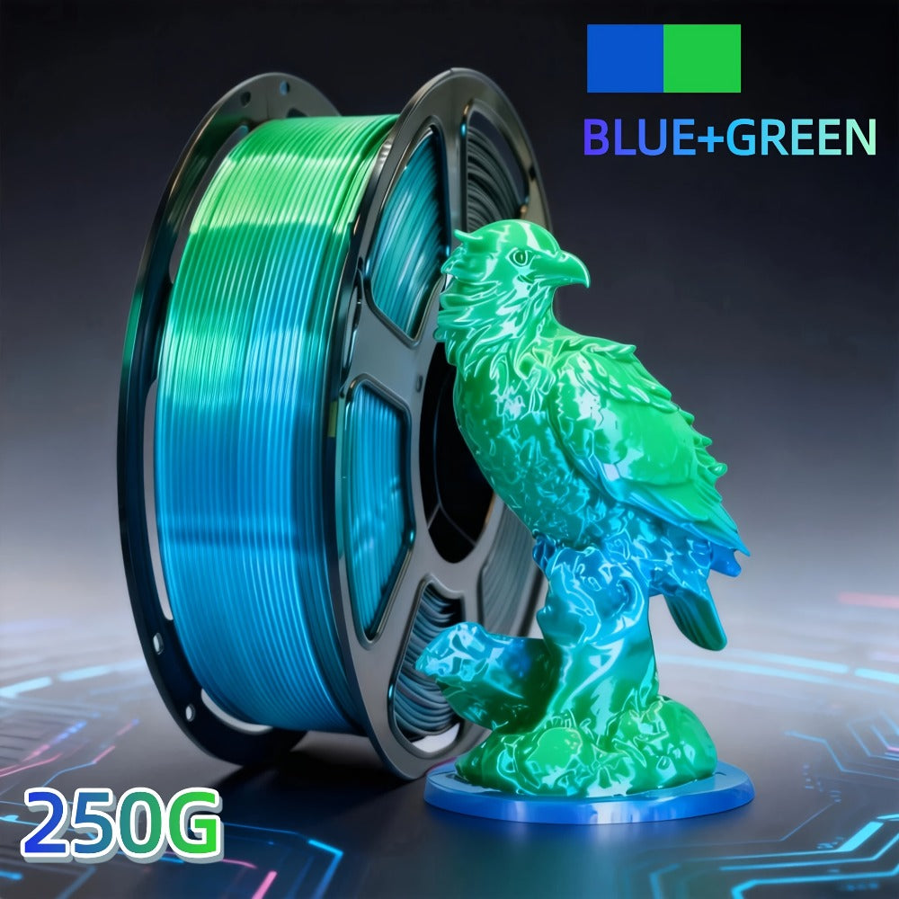 Dual Color PLA Filament 1.75mm 250g Vacuum Packed – Neatly Wound High Precision ±0.02mm Smooth Printing Two-Tone Gradient 3D Printer