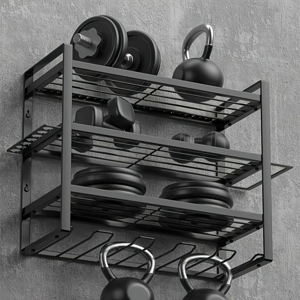 Wall Tool Storage Rack Metal Organizer - 4 Layer Cordless Drill Holder Clamp Bracket for Entryways, Bedrooms and Living Spaces