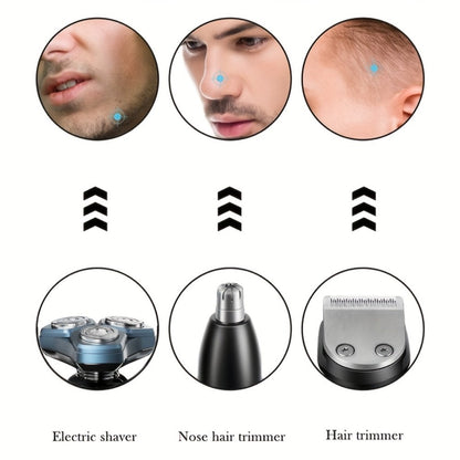 Rotary Shaver for Men 3-in-1 Cordless Rechargeable Electric Razor - Floating Head Wet Dry Shaver