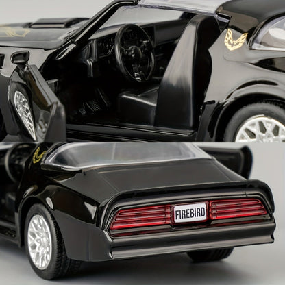 RMZ 1:36 Scale Pontiac Firebird Die-Cast Toy Car with Openable Doors & Pull-Back Action, Zinc Alloy Car Model with Display Base