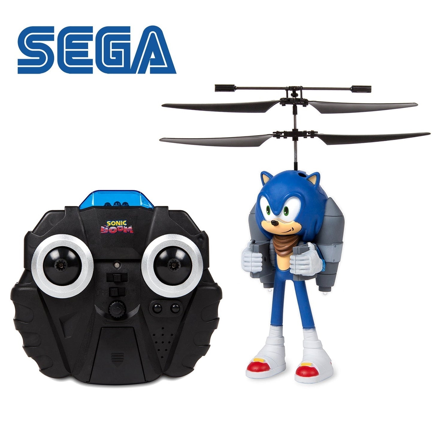Sonic the Hedgehog 2.5CH IR Jetpack Flying Figure Helicopter, Remote Control Indoor Flying Toy for Kids Boys Sonic Fans