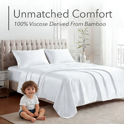 Viscose-from-Bamboo Sheet Set with 4- or 6-Piece Configurations, 11 Colors and 16-Inch Pocket Label