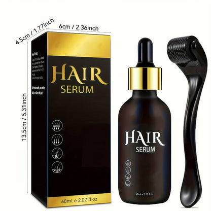 Hair Growth Serum Kit with Derma Roller, Anti Hair Loss Follicle Stimulating Scalp Treatment Essence