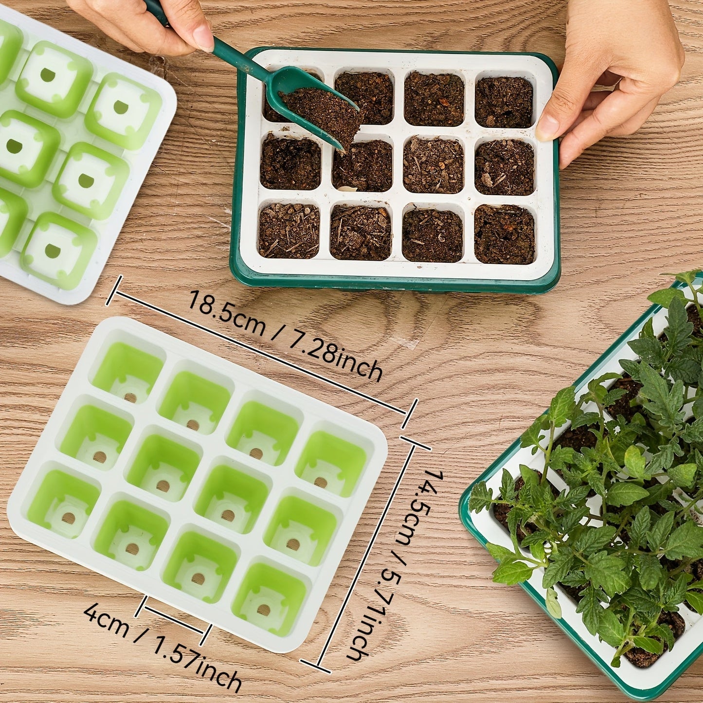 Seed Starting Tray with Flexible Pop-Up Units | Easy Transplant No Root Damage | Optimal Drainage | Reusable Seedling Tray 2pcs 6pcs 10pcs