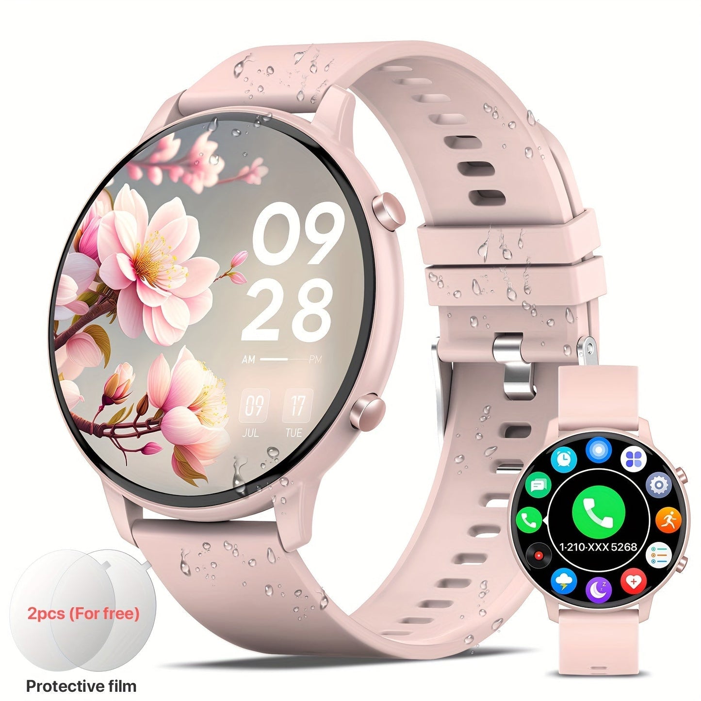 Smartwatch Voice Assistant for Women 1.39" Full Touch – Siri & Google, Wireless Calling, 100+ Sport Modes, Fitness Tracker, Weather