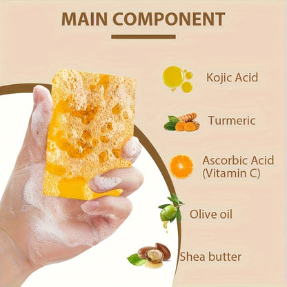 Turmeric Bath & Skin Care Set 3-Piece – Brightening Mousse, Soap & Oil for Hair, Face & Body, Gentle Moisturizing Cleanser Gift Set