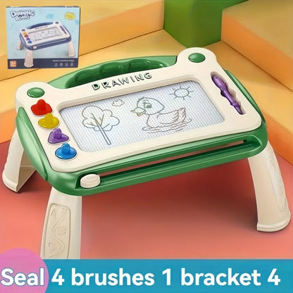 Kids Drawing Board Toy 3-in-1 with Stamps Brush Stand – Magnetic Doodle Art Set for Toddlers Boys Girls Ages 3+ Birthday Easter Christmas