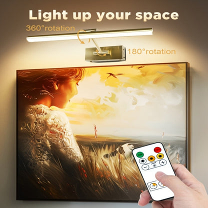 Picture Light 16 Inch Wireless Battery Powered LED Wall Light 6000mAh Rechargeable Remote for Entryways, Bedrooms and Living Spaces