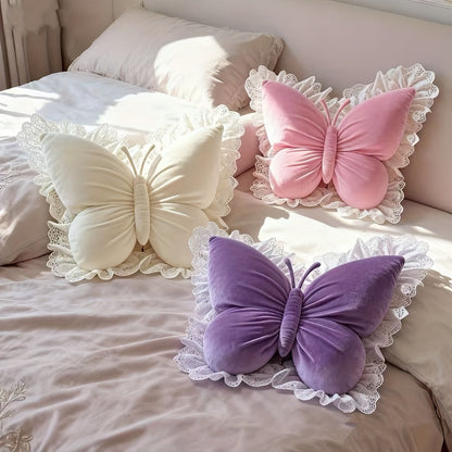 Butterfly Lumbar Pillow Cute Waist Support Cushion for Back Sleepers Home Bedroom Car Seat for Entryways, Bedrooms and Living Spaces