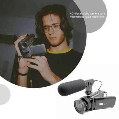 1080P Digital Camera with 2.7" Rotatable Screen 16x Zoom Built-in Mic & Fill Light, 16MP CMOS, 32GB Card
