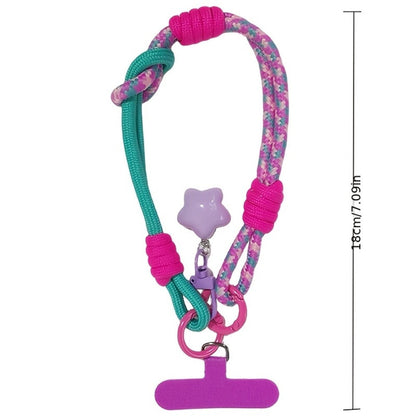 Nylon Phone Lanyard with Star Pendant Dual-Use Crossbody & Wrist Strap Adjustable Durable Neck Strap – 6 Colors for Outdoor Hiking Travel