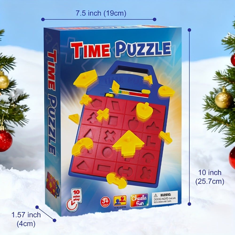 Shape Puzzle Pop-Up Board Game for Kids, Interactive Timer Matching Game with 3 Difficulty Levels
