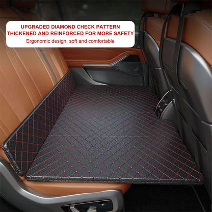 Car Mattress Foldable Back Seat Sleeping Pad Thickened Faux Leather Non-Inflatable Universal Sedan Bed for Travel Camping Afternoon Nap Road