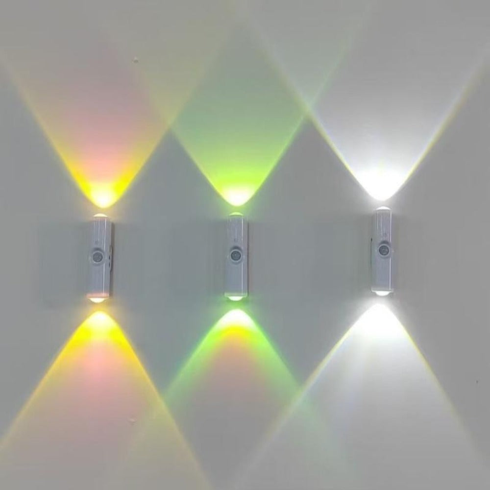 Cat Eye LED Wall Light Motion Sensor, 6 Pack USB Rechargeable Night Lamp, 3 Color Settings