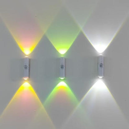 Cat Eye LED Wall Light Motion Sensor, 6 Pack USB Rechargeable Night Lamp, 3 Color Settings