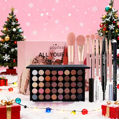 Full Face Makeup Kit All-in-One Complete Beauty Set with Foundation Blush Eyeshadow Palette Mascara & Brush