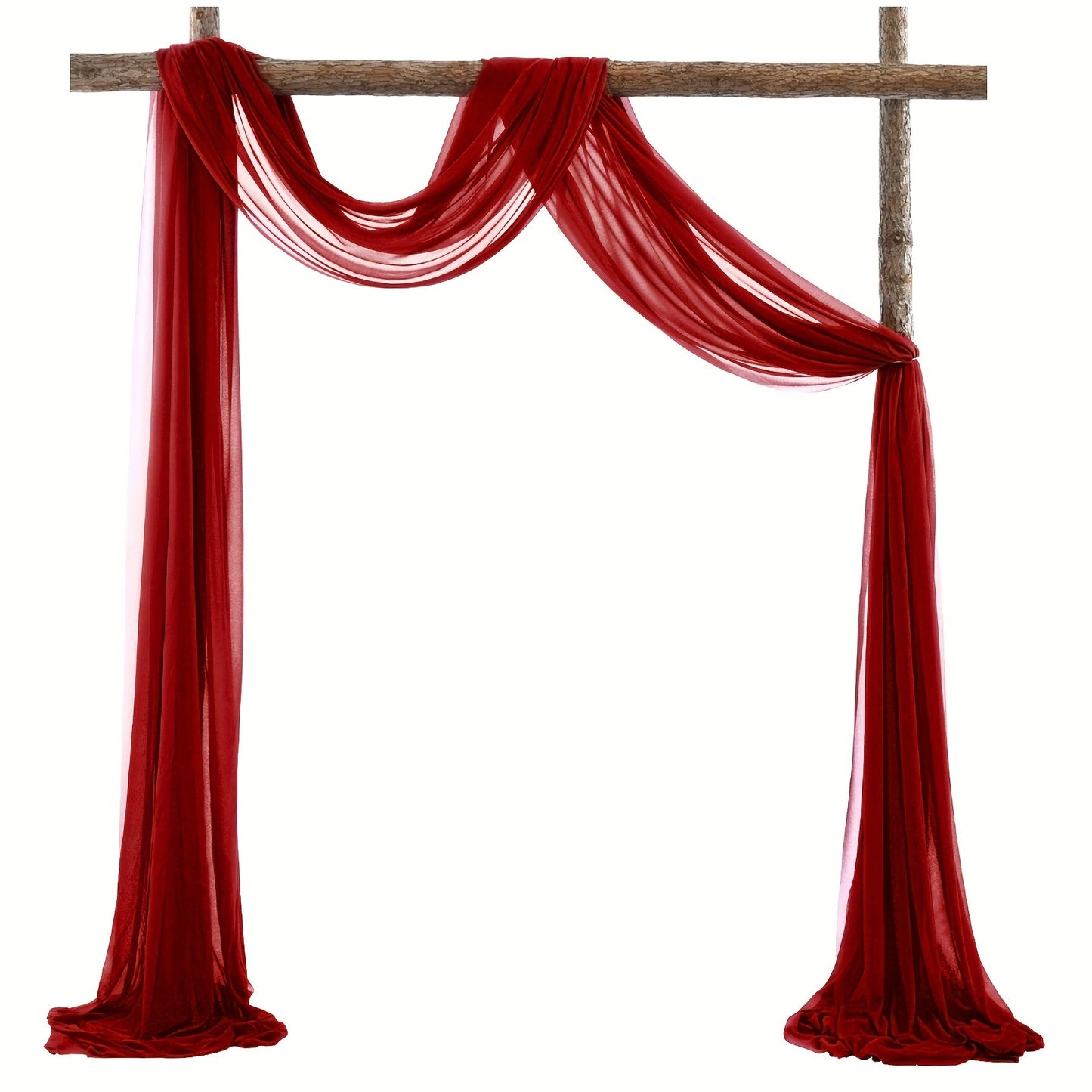 Sheer Gauze Backdrop Curtain, 31.5 x 315 Inches, in Ten Solid Colors for Draping or Hanging