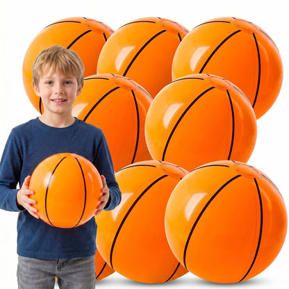 Inflatable Basketball Beach Ball 8 Pack 12 Inch for Birthday Party Decorations Pool Favors Goodie Bag Stuffers