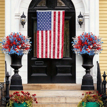 Artificial Flowers 4th of July Patriotic – 15pcs Real Touch Fake Flowers for Independence Day Home Decor, Floral Arrangements
