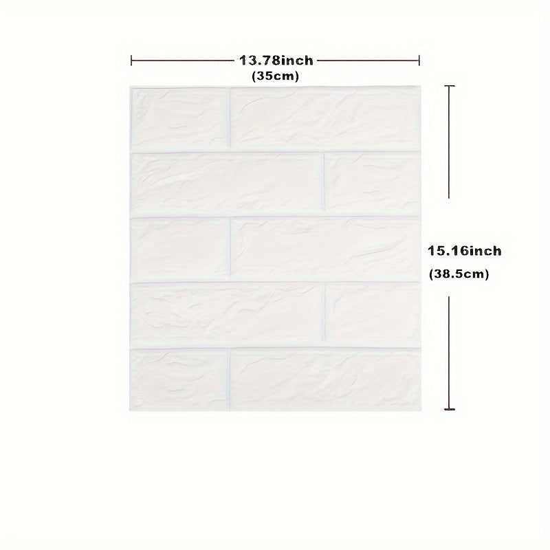 3D Foam Brick Wall Stickers 100pcs Self Adhesive Waterproof Peel and Stick Wallpaper Panels for Bedroom Living Room Bathroom Kitchen Home