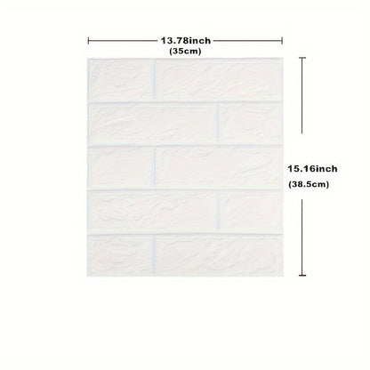 3D Foam Brick Wall Stickers 100pcs Self Adhesive Waterproof Peel and Stick Wallpaper Panels for Bedroom Living Room Bathroom Kitchen Home