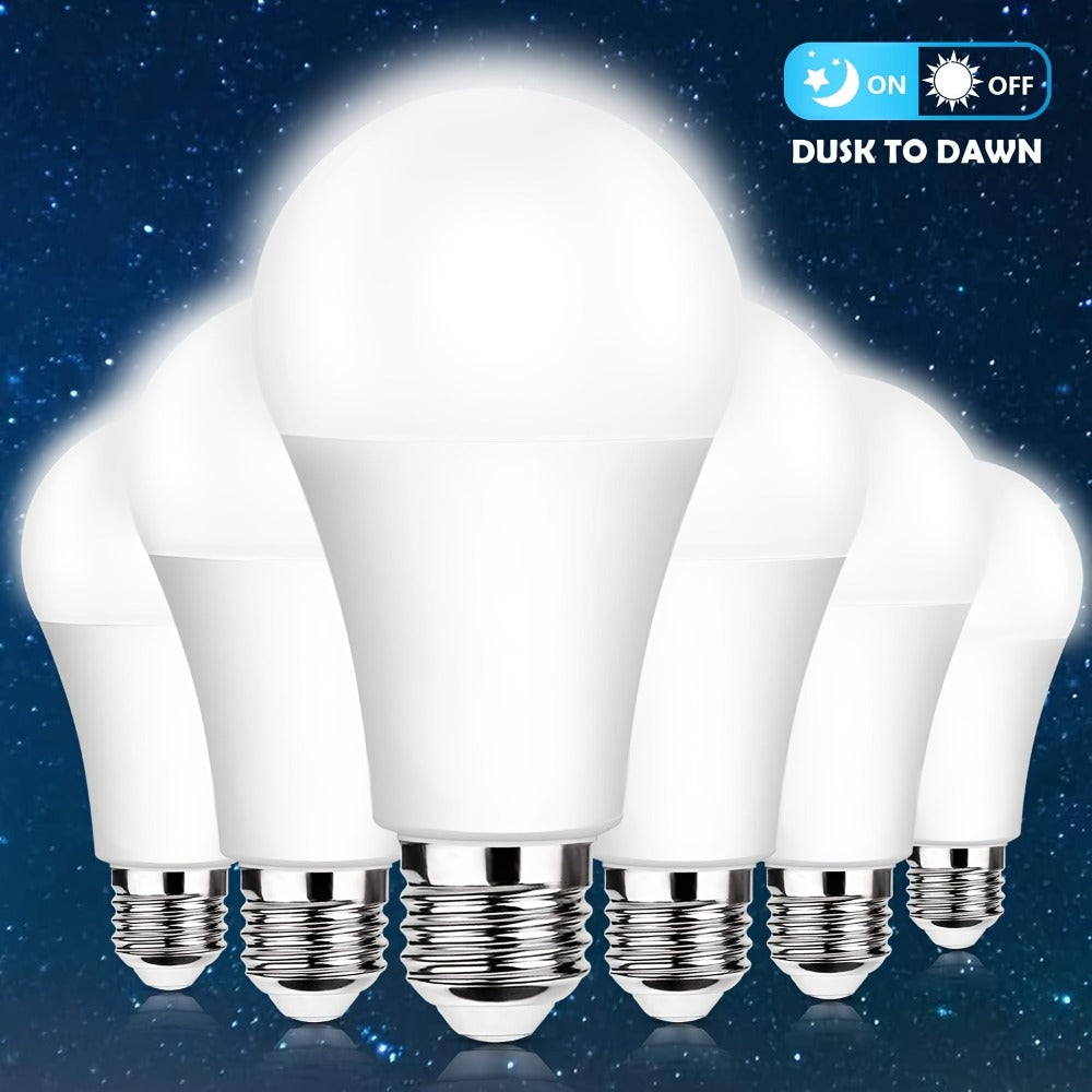 Outdoor Light Bulbs Dusk to Dawn, A19 E26 LED Sensor Bulb 9W 60W Equivalent 800LM 5000K Daylight White, Auto On Off Photocell Smart Sensor