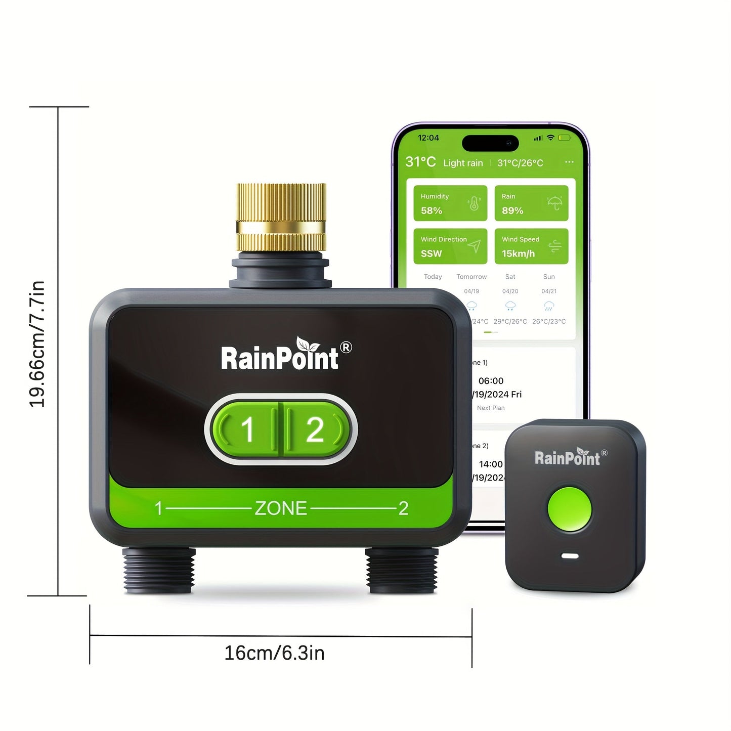 WiFi Sprinkler Timer 2 Zone Smart, App Control Garden Irrigation for Garden, Lawn and Yard Watering