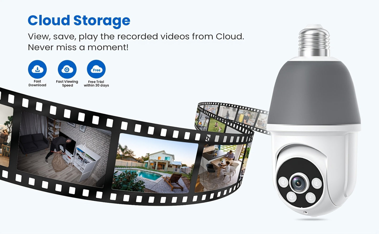 AI Auto Tracking Security Camera 360° Panoramic 1920P, Infrared Night Vision Two-Way Audio 2.4GHz USB Charging