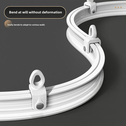 Flexible Curtain Rail Track, Bendable PVC Ceiling Mount Curtain Rod for Bay Window, Bathroom & Home Decor