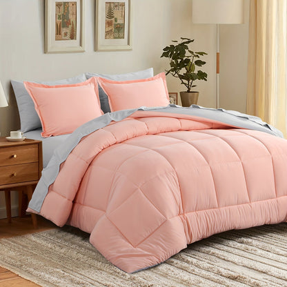 7 Piece Comforter Set Luxury Soft Fluffy Bedding All Season Bed in a Bag with Comforter Fitted Sheet Flat Sheet Pillowcases Hypoallergenic