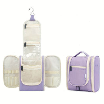 Toiletry Bag Hanging Large-Capacity Makeup Organizer with Hook, Multiple Compartments and 16 Print Options