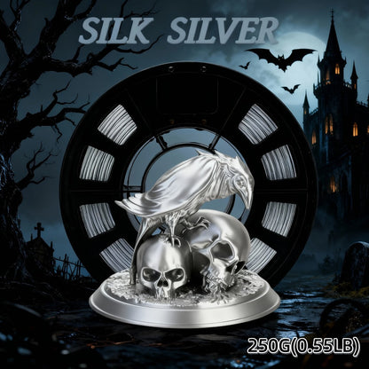 3D Printer Filament PLA 1.75mm 250g Spool with 12 Silk-Look, Transparent and Solid Color Options
