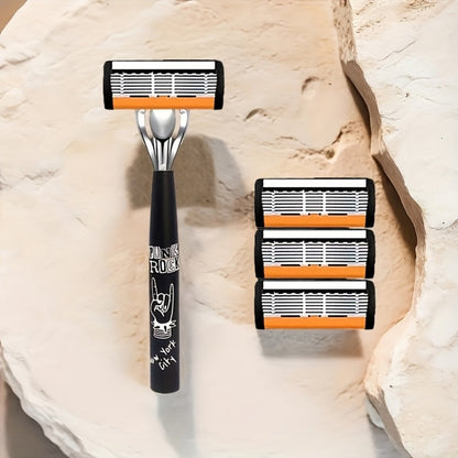 Safety Razor Kit 2 Handles 72 Double Edge Replacement Blades – Classic Wet Shaving Razor Set with Non-Slip Ergonomic Grip for Close Clean