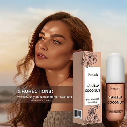 Vanilla Coconut Body Spray & Hair Mist – Long-Lasting Gourmand Floral Fragrance with Vitamin E & Moroccan Argan Oil, Skin-Safe for All Types