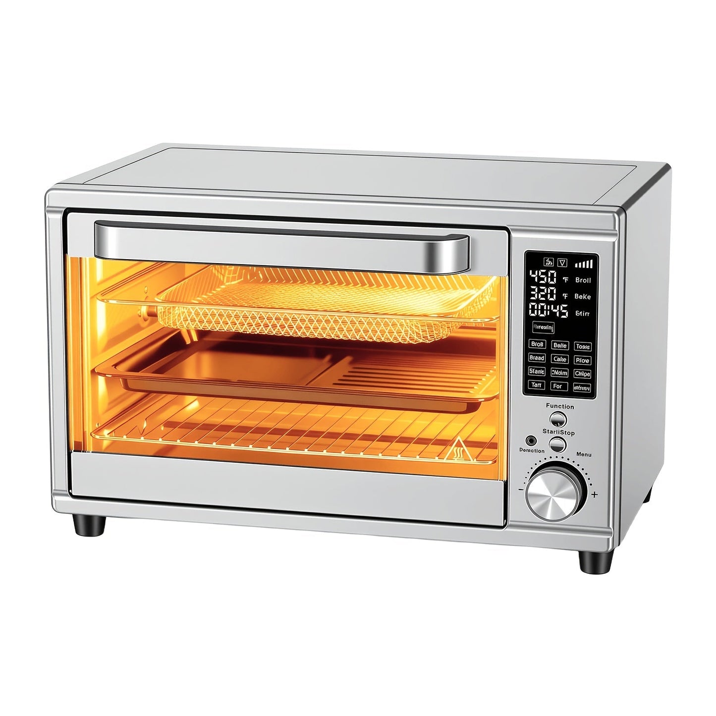 Air Fryer Toaster Oven Combo 29.6QT XL with Smart Probe, 12-in-1 Digital Countertop Oven, Stainless Steel