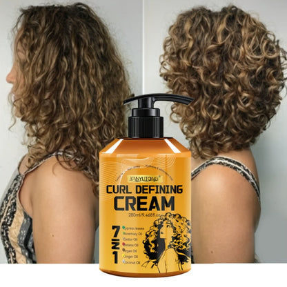 Curl Defining Cream 7-in-1 with Argan Oil & Rosemary Oil 280ml – Frizz Control, Natural Fluffiness & Long-Lasting Hold for Wavy
