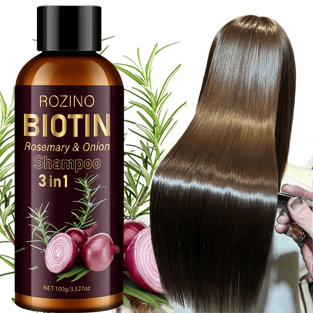 Onion Rosemary Biotin 3-in-1 Shampoo Bar for Hair Growth & Damaged Hair - Scalp Cleansing for Bath Time, Home Spa and Personal Care