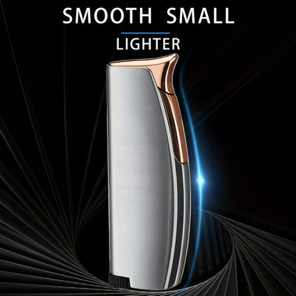 Windproof Lighter 2-Pack, Slim Portable Pocket Lighter with Mirror Finish, Refillable Butane Flame