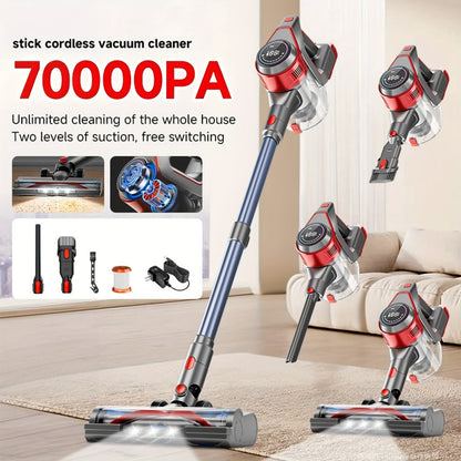 Stick Vacuum Cleaner 70Kpa MAX Suction Cordless & Corded 8-in-1 Handheld Vacuum for Hard Floors, Carpets & Pet Hair