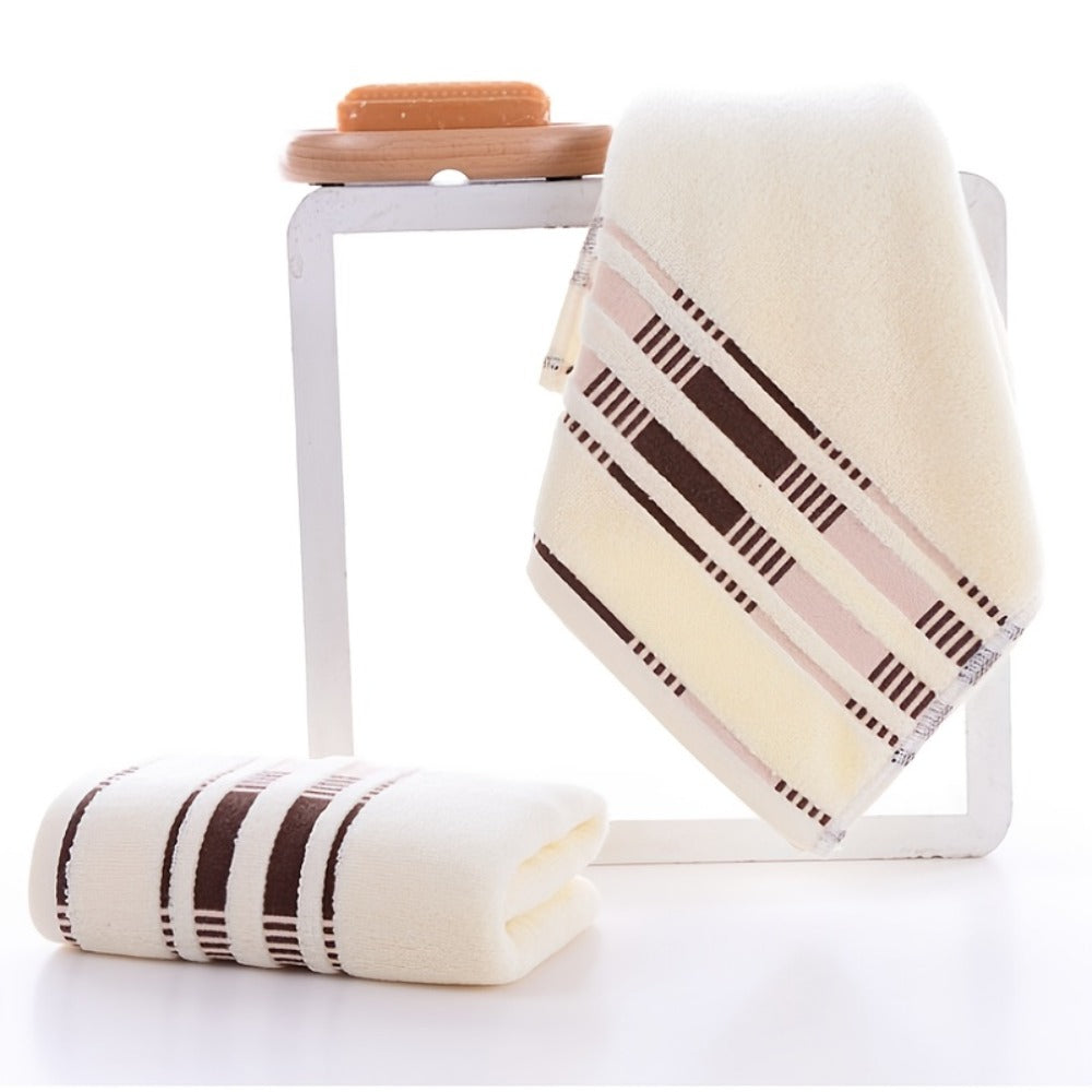Towel Set 4-Pack Pure Cotton Face Towels in Camel, Beige Yellow or Mixed Colors for Home and Spa