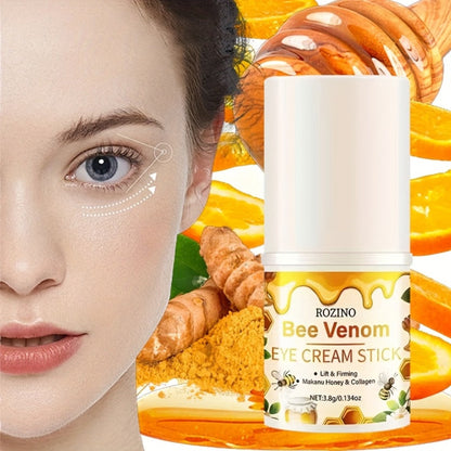 ROZINO Bee Venom and Honey Eye Cream Stick, 3.8g in a Compact White Twist-Up Cosmetic Tube