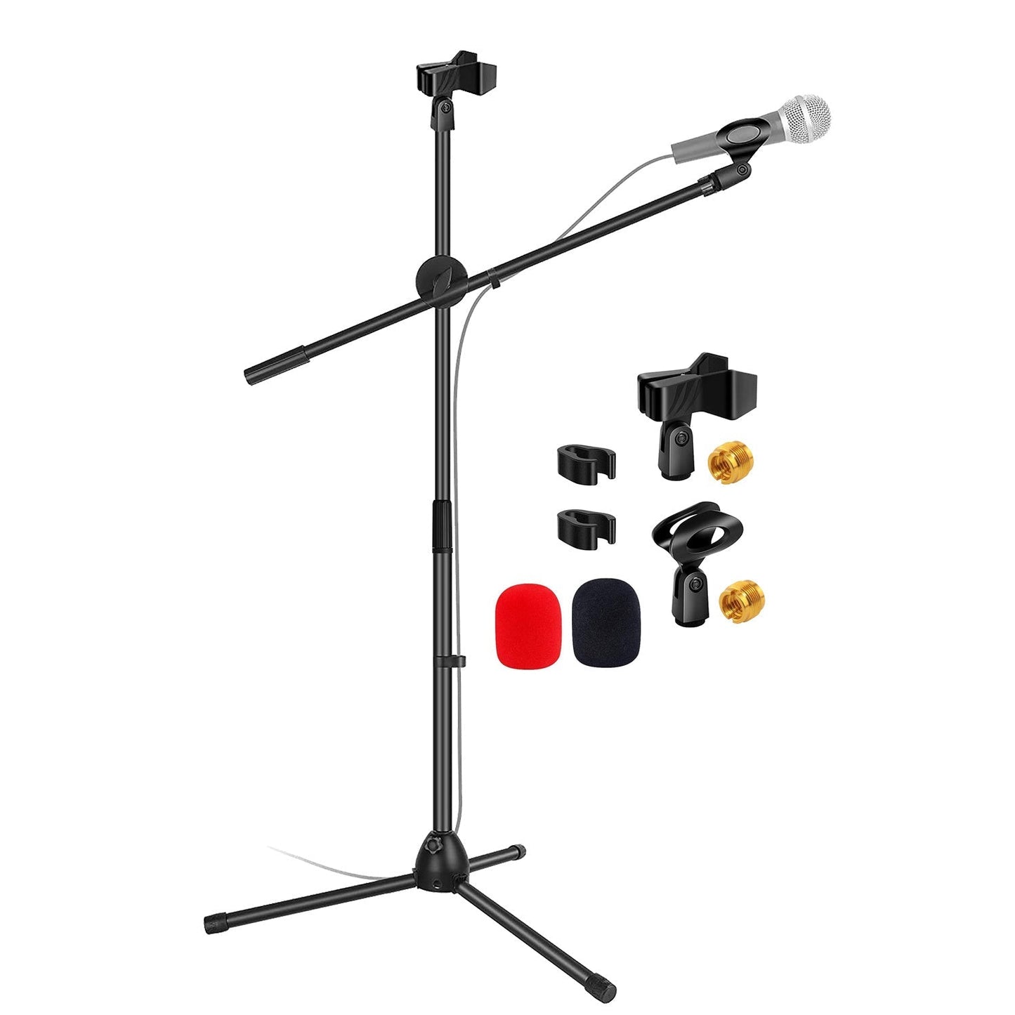 Adjustable Microphone Boom Stand shown in the BLACK option