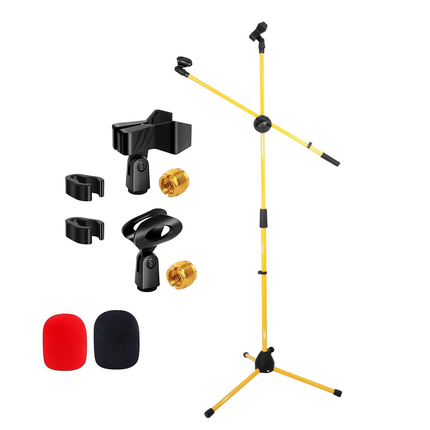 Adjustable Microphone Boom Stand shown in the YELLOW option