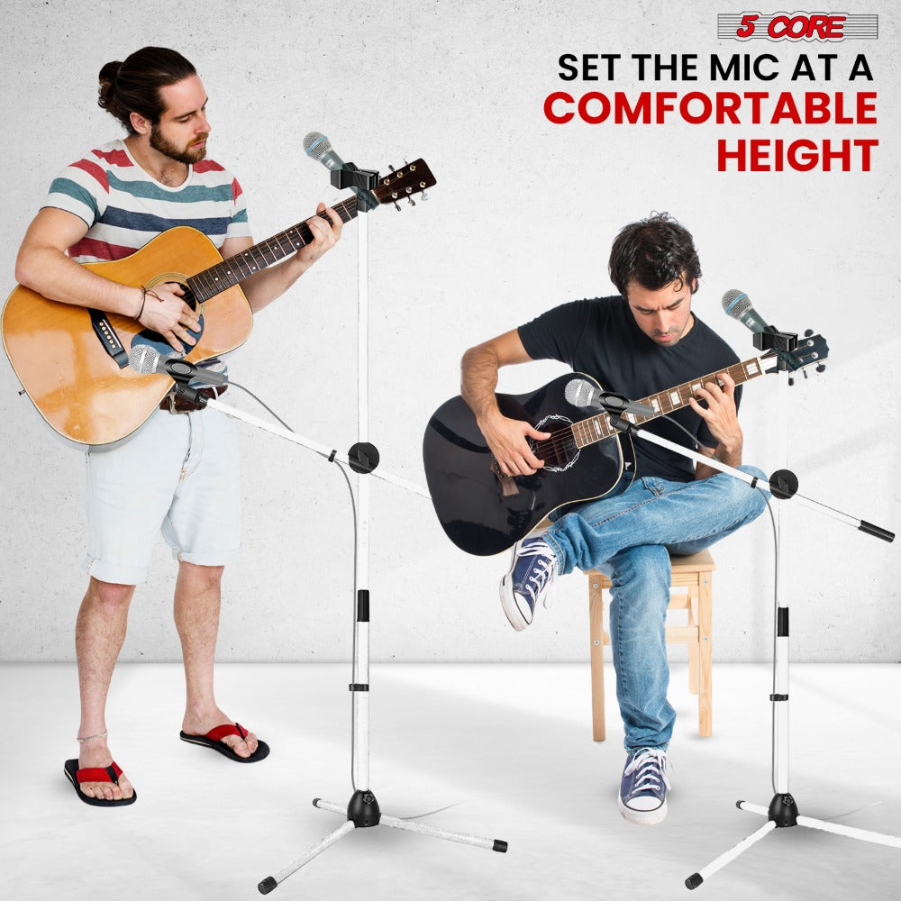 Tripod Microphone Boom Stand with 63-Inch Height, 31.5-Inch Arm, Two Clips and Six Color Options
