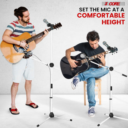 Tripod Microphone Boom Stand with 63-Inch Height, 31.5-Inch Arm, Two Clips and Six Color Options