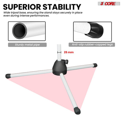 Tripod Microphone Boom Stand with 63-Inch Height, 31.5-Inch Arm, Two Clips and Six Color Options