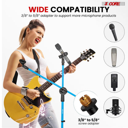 Tripod Microphone Boom Stand with 63-Inch Height, 31.5-Inch Arm, Two Clips and Six Color Options