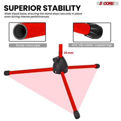 Tripod Microphone Boom Stand with 63-Inch Height, 31.5-Inch Arm, Two Clips and Six Color Options