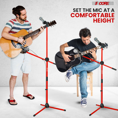 Tripod Microphone Boom Stand with 63-Inch Height, 31.5-Inch Arm, Two Clips and Six Color Options